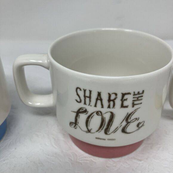 Disney Mickey Daiso Colorful Mug Red Blue Green Yellow stackable vintage - Picture 7 of 13